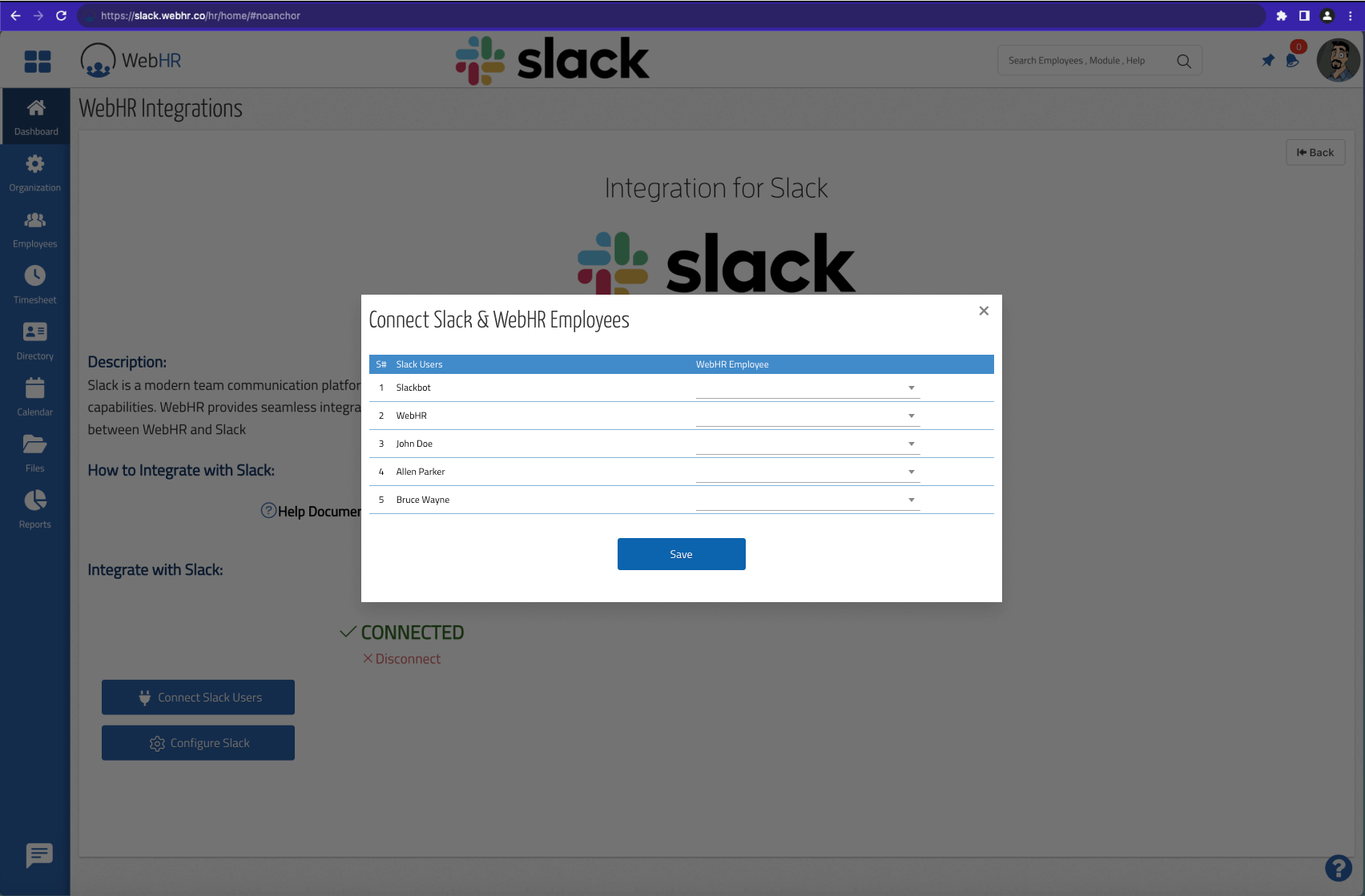 Select employees